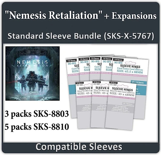 "Nemesis Retaliation" All In Gamefound Sleeve Bundle (8803 X 3 + 8810 X 5)