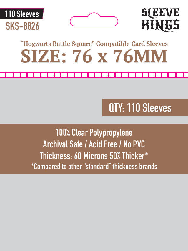 "Hogwarts Battle Square Compatible" Sleeves (76x76mm) - 110 Pack, SKS-8826