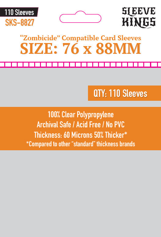 "Zombicide Compatible" Sleeves (76x88mm) - 110 Pack, SKS-8827