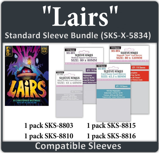 Lairs Kickstarter Edition Compatible Card Sleeve Bundle (8803 x 1, 8810 x 1, 8815 x 1, 8816 x 1)